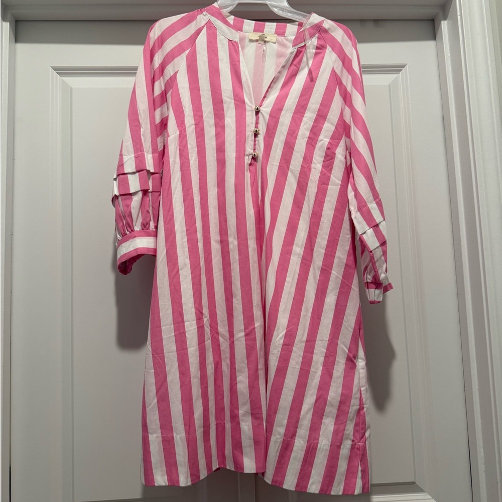 Entro Pink and White Striped Dress
